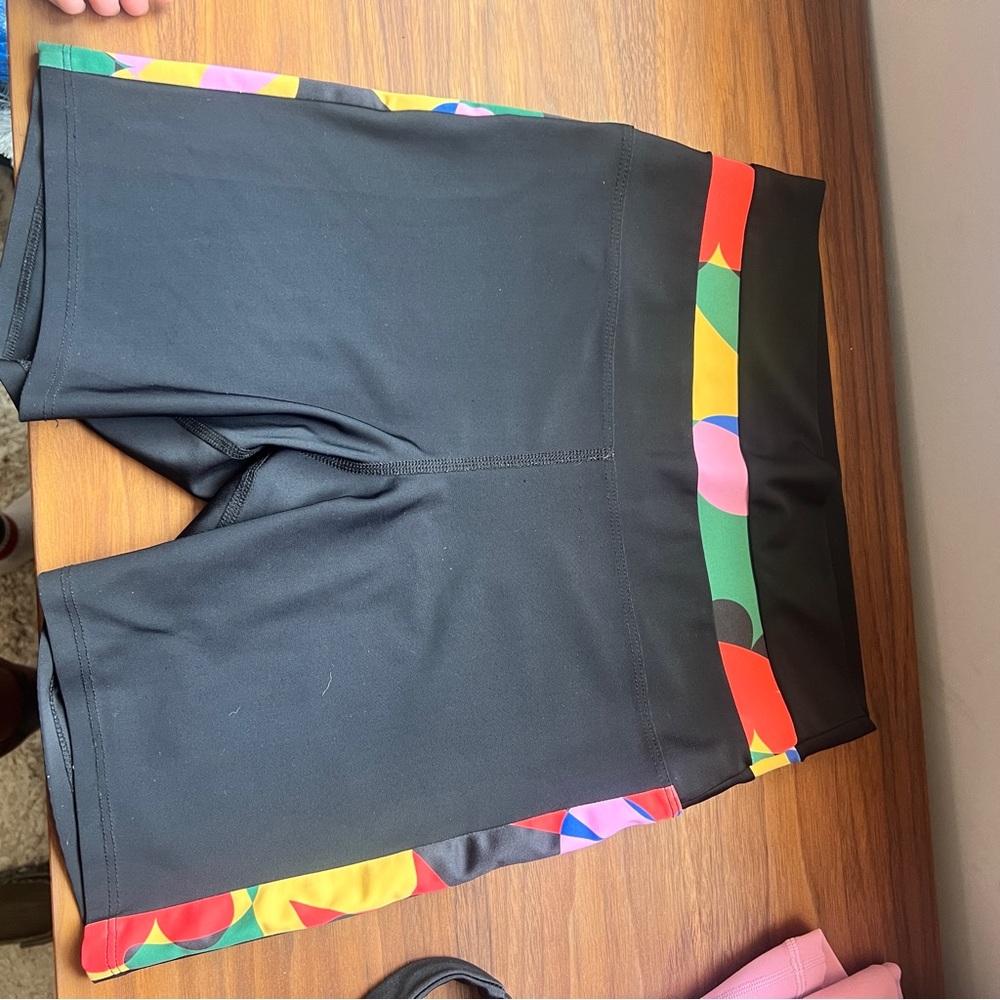 Beach Riot Black Bike Shorts with Multicolor Pattern - Picture 2 of 7